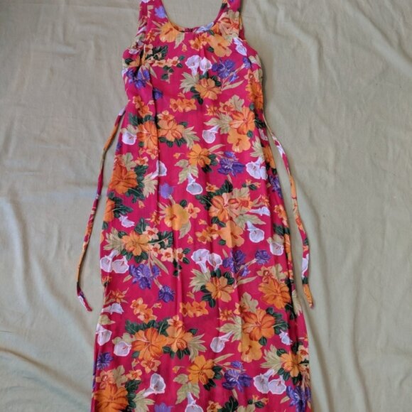 3 Vintage 90s Midi Floral Sundresses Express Friends Rayon Column Tank sz Medium - Picture 7 of 7